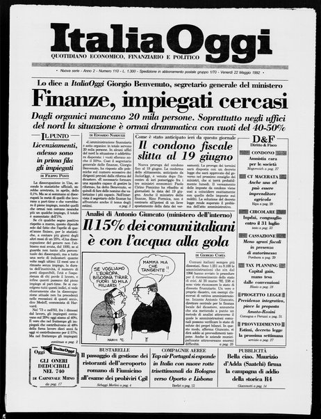 Italia oggi : quotidiano di economia finanza e politica